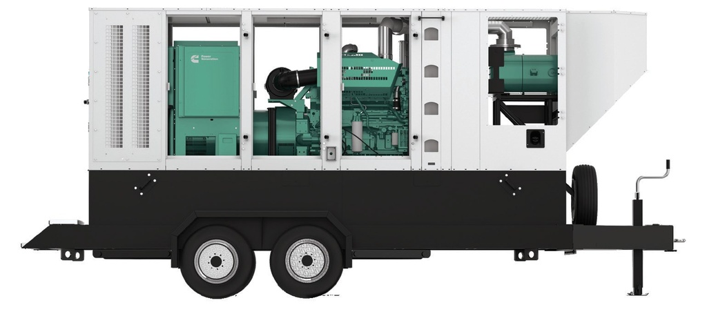 Cummins rental genset - engine bay cutaway
