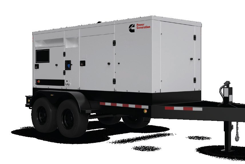 Cummins rental towable - tandem axle, control panel side