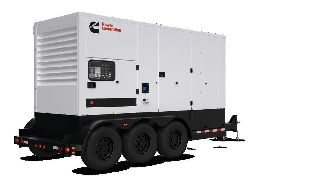 Cummins rental towable - tri-axle trailer, rear quarter