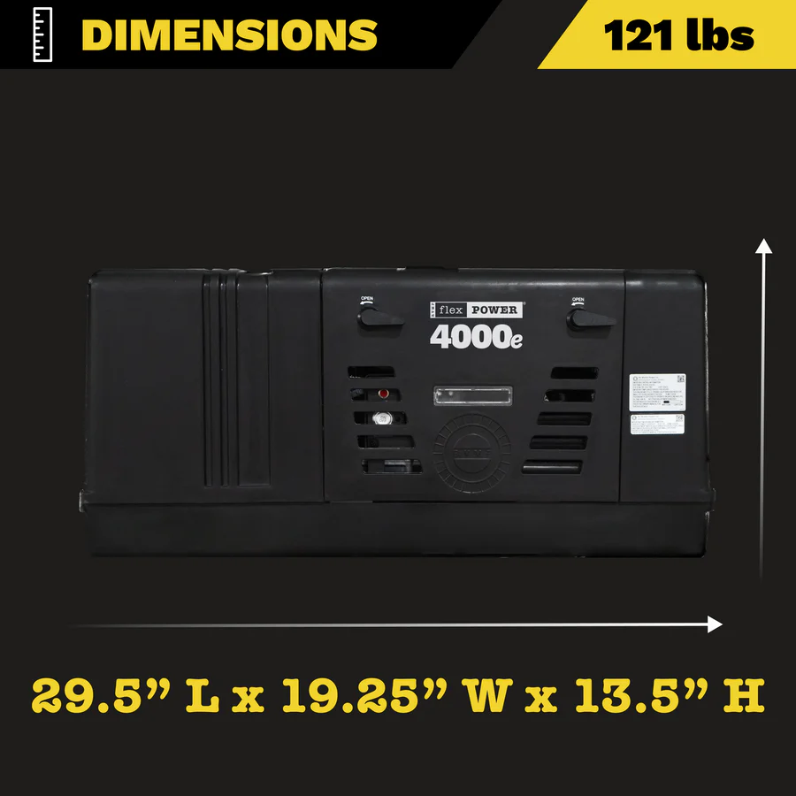 RVMP Flex Power 4000e 4L1-RV401-EFI (EM) Dimensions