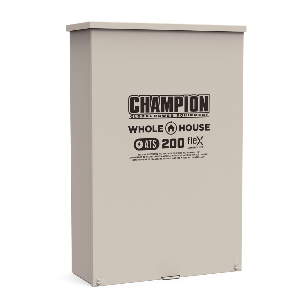 Champion 22,000-Watt Dual Fuel (Liquid Propane/Natural Gas) Whole House Home Standby Generator and 200-Amp Automatic Transfer Switch with fleX Technology and All-Aluminum Enclosure