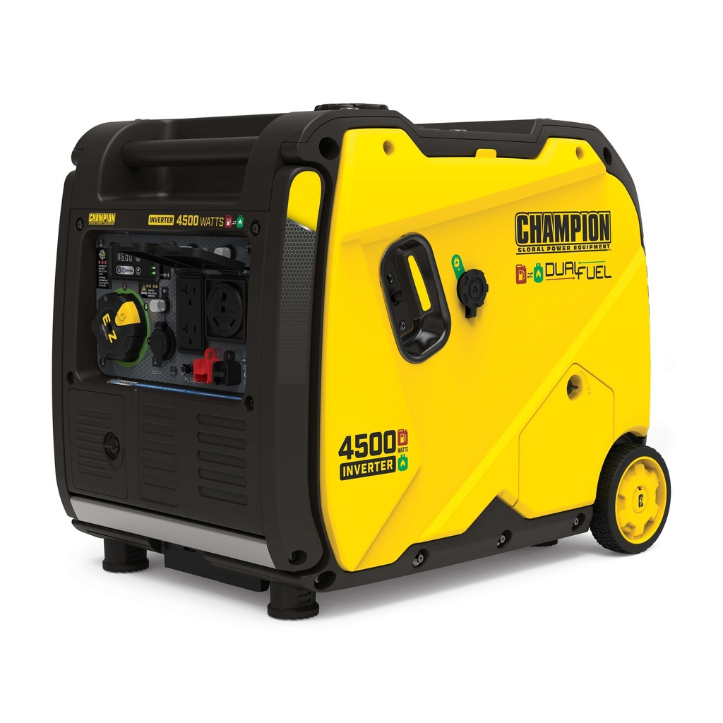 Champion 4500-Watt Electric Start Dual Fuel RV Ready Portable Inverter Generator with Quiet Technology and CO Shield®