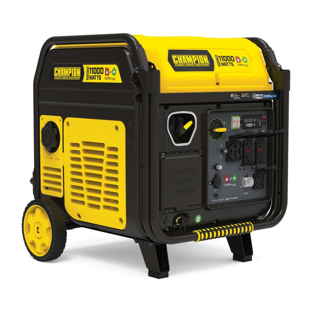 Champion 11,000-Watt Electric Start Dual Fuel Home Backup Portable Inverter Generator with Quiet Technology and CO Shield®