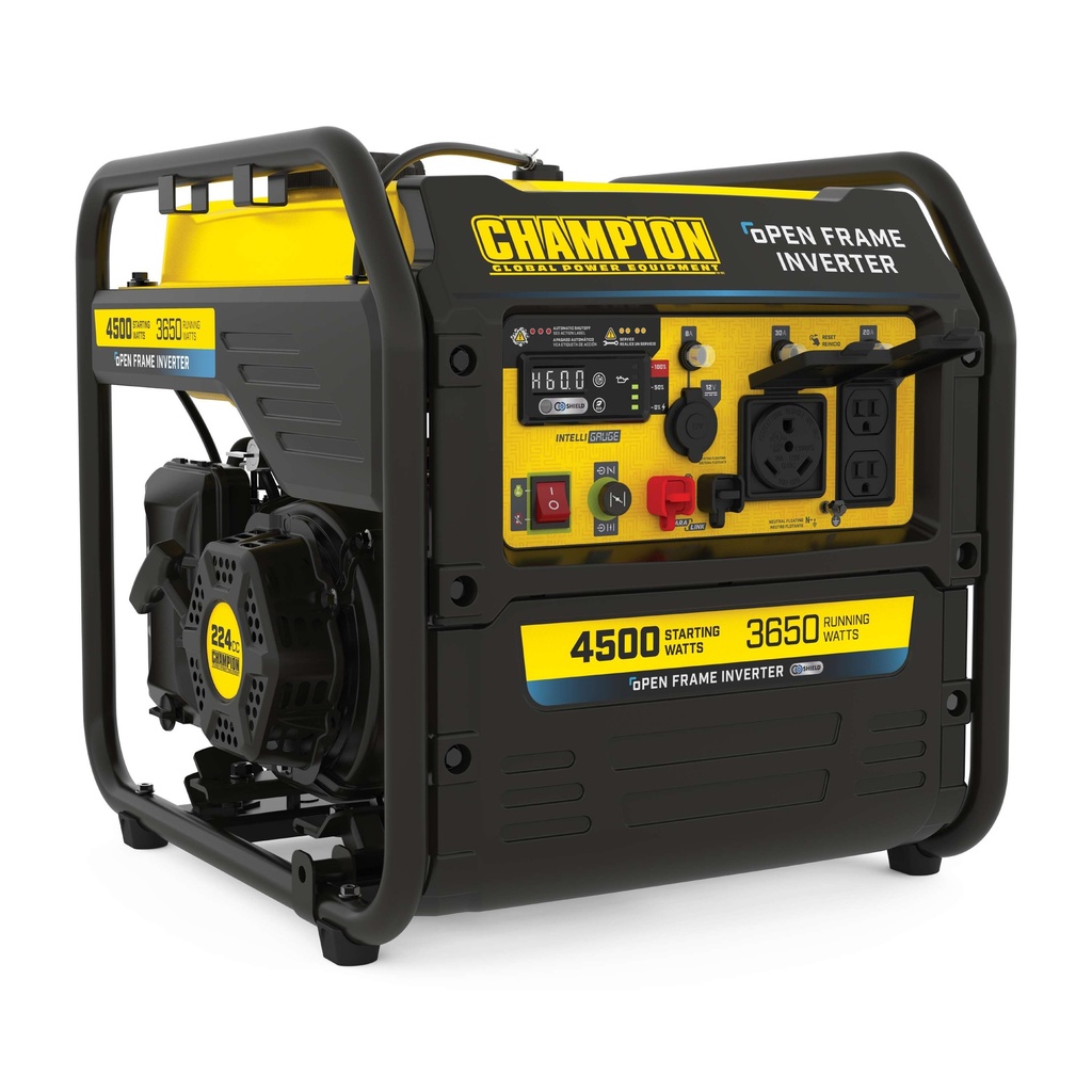 Champion 4500-Watt RV Ready Portable Open Frame Inverter Generator with Quiet Technology and CO Shield®