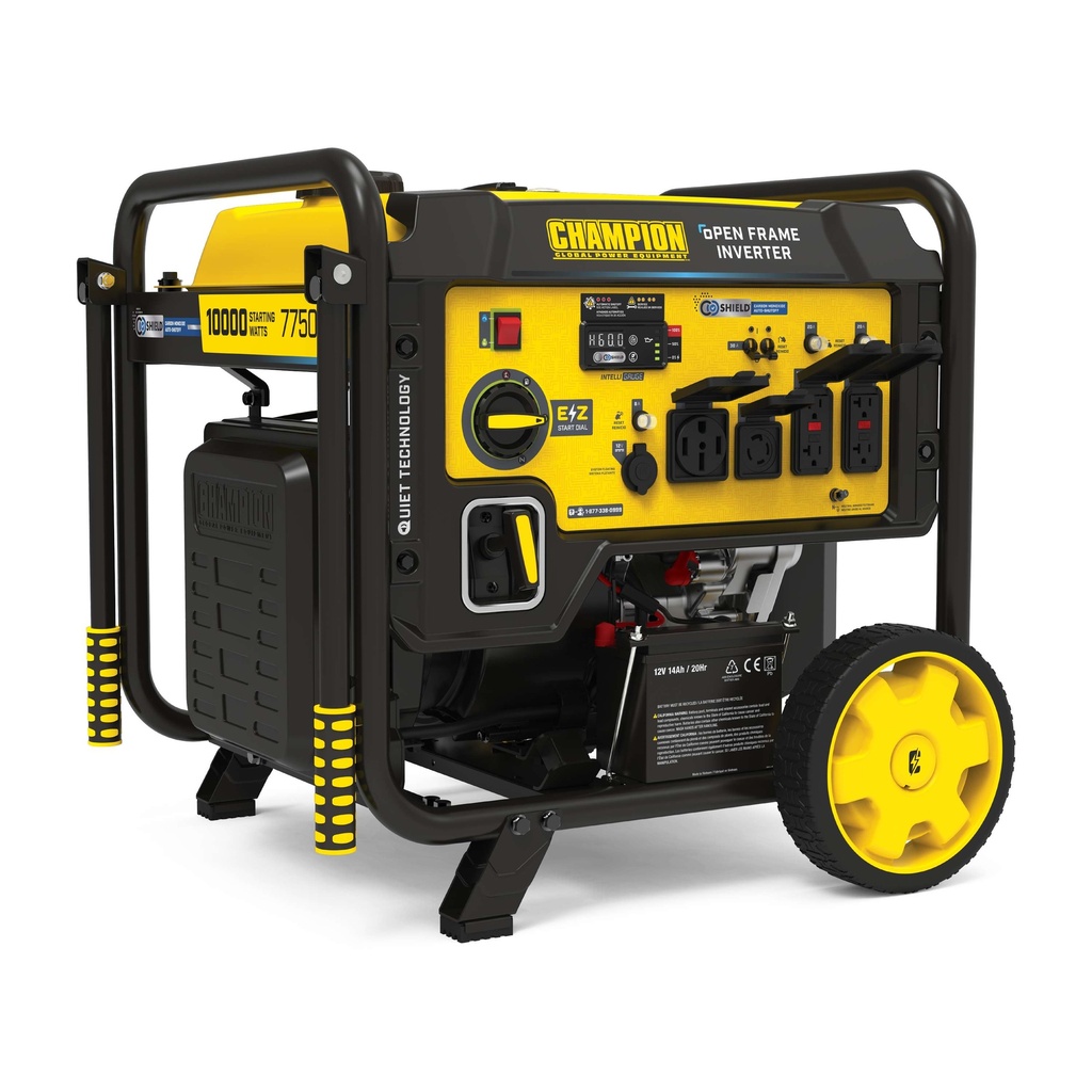 Champion 10,000-Watt Electric Start Home Backup Portable Open Frame Inverter Generator with Quiet Technology and CO Shield®​​​​​​​​​​​​