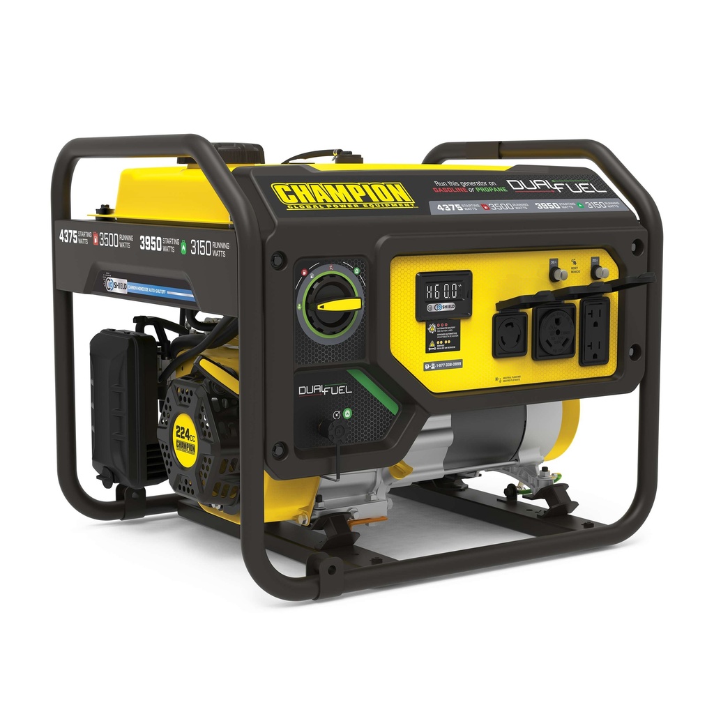 Champion 3500-Watt Dual Fuel RV Ready Portable Generator with CO Shield®