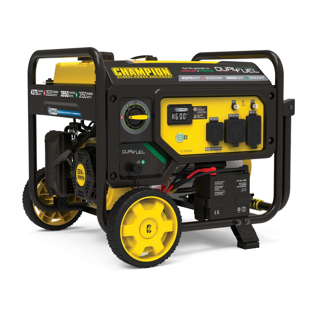 Champion 3500-Watt Wireless Start Dual Fuel RV Ready Portable Generator with CO Shield®