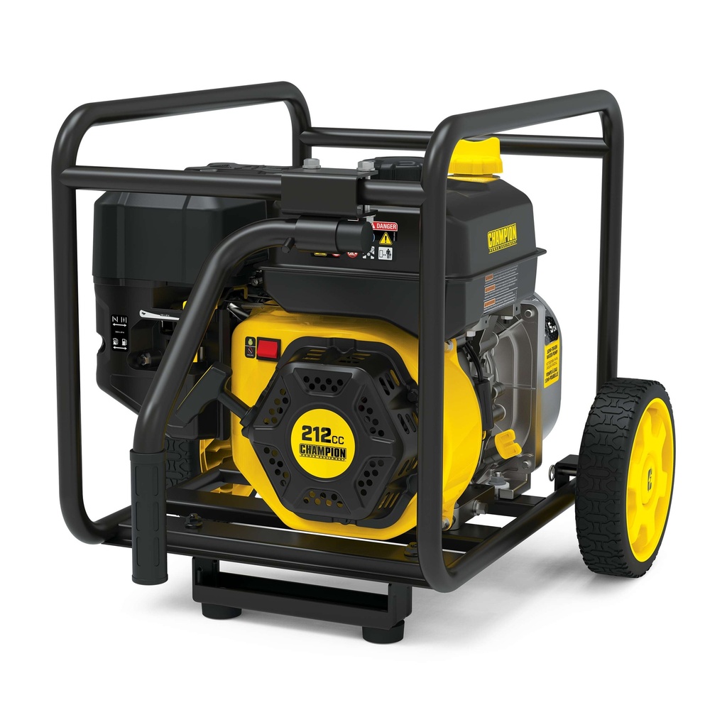 Champion 2-Inch Gas-Powered Semi-Trash Water Transfer Pump with Hose and Wheel Kit