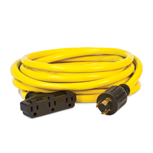 [48034] Champion 25-Foot 30-Amp 125-Volt Fan-Style Generator Extension Cord (L5-30P to three 5-15R)