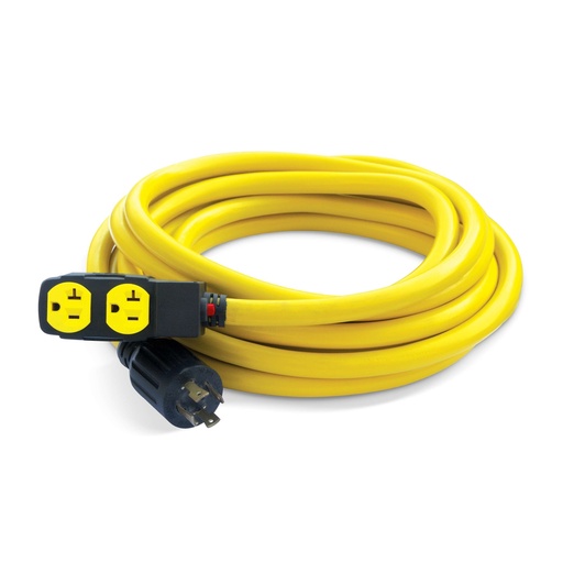 [48043] Champion 25-Foot 30-Amp 125/250-Volt Duplex-Style Generator Extension Cord with Circuit Breakers (L14-30P to four 5-20R)